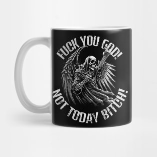 F You God, Not Today Beating Death Mug